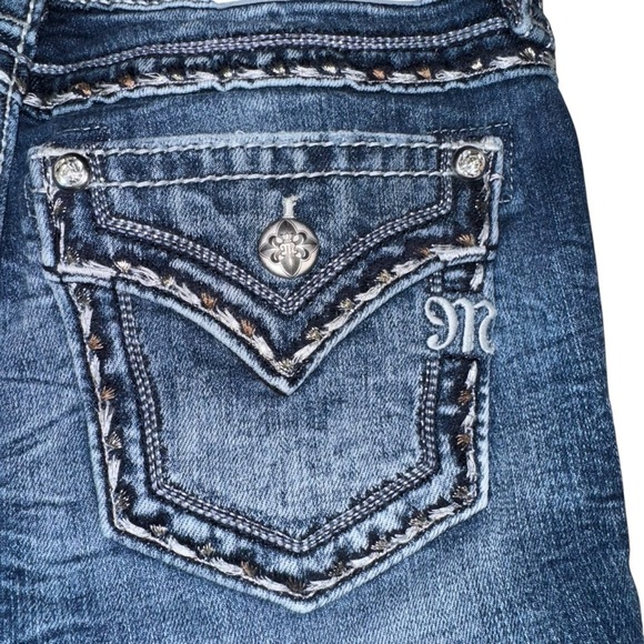 Miss Me Denim Jeans Women SZ 26X28 Plus Blue Low Rise Bootcut - Picture 1 of 13